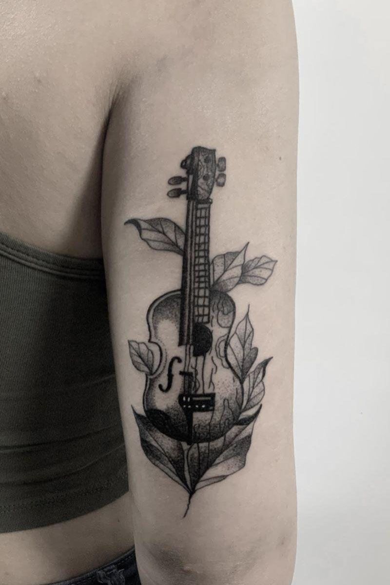 30 Pretty Violin Tattoos that Can Enhance Your Temperament