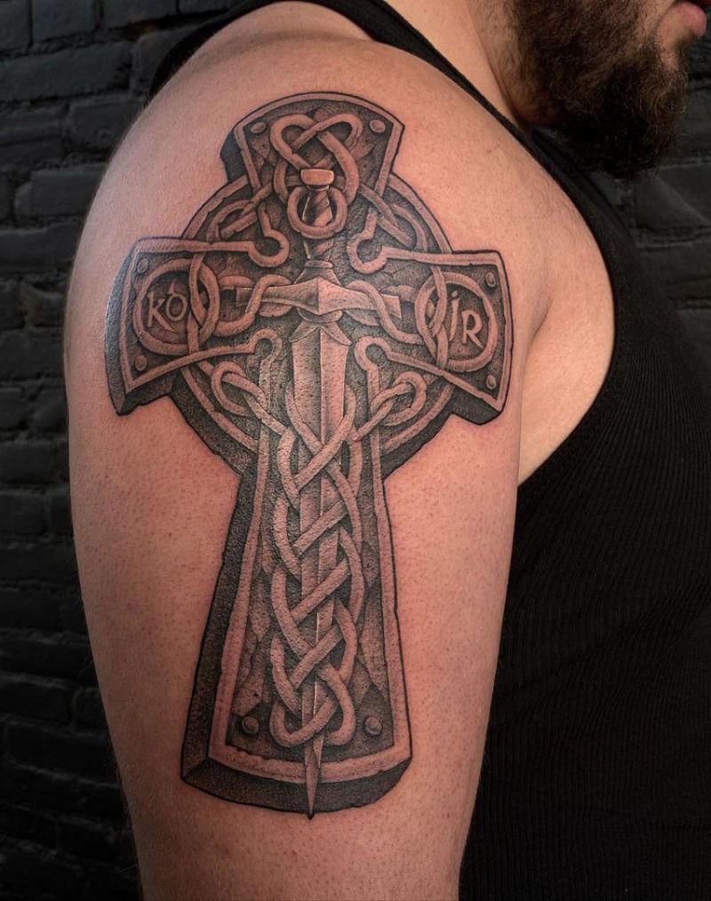 30 Pretty Celtic Cross Tattoos You Will Love