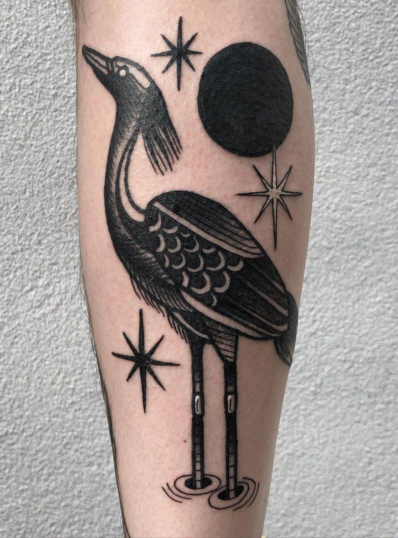 30 Pretty Heron Tattoos Bring You Good Luck