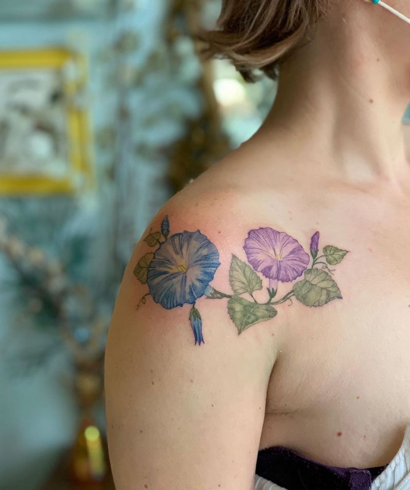 30 Pretty Morning Glory Tattoos to Inspire You
