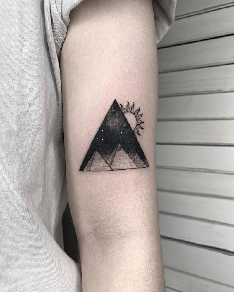 30 Pretty Pyramid Tattoos Add Mystery to You