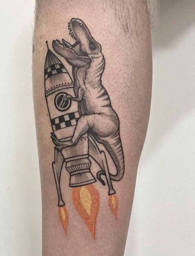 30 Pretty Rocket Tattoos Improve Your Temperament