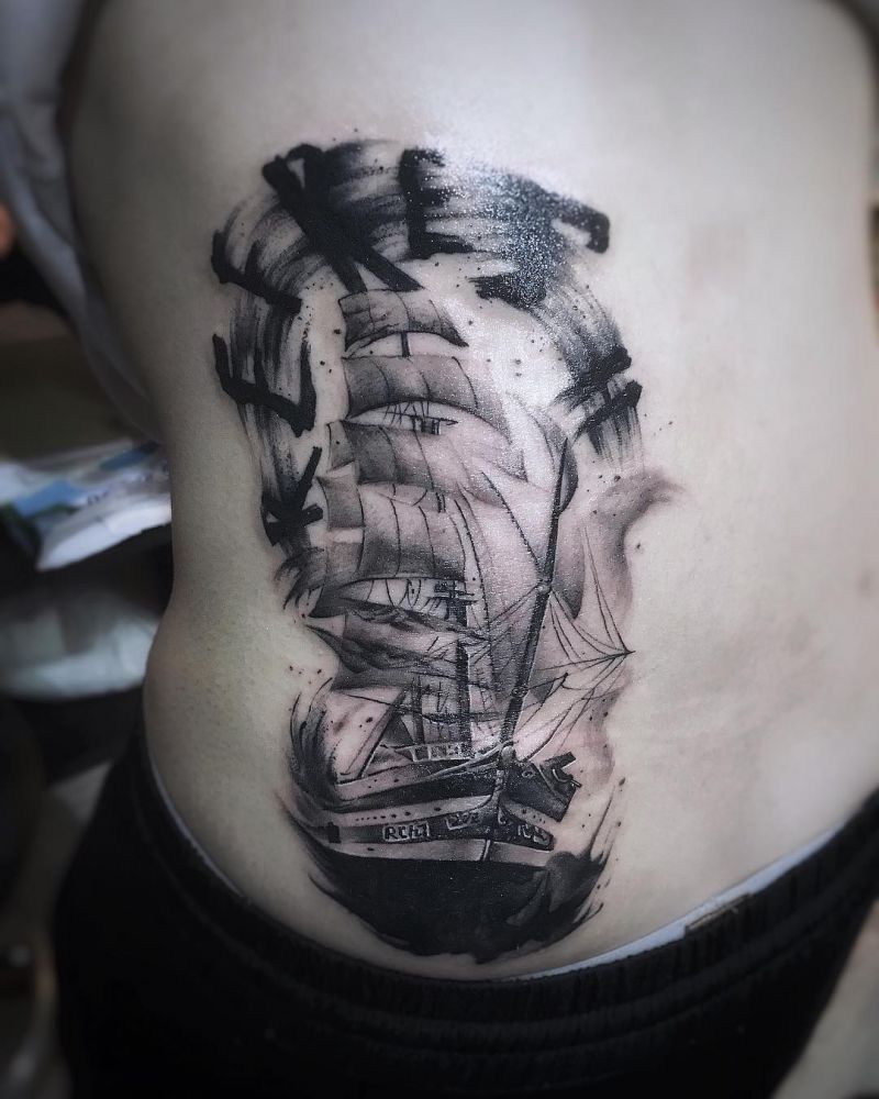 30 Pretty Sailing Boat Tattoos You Will Love