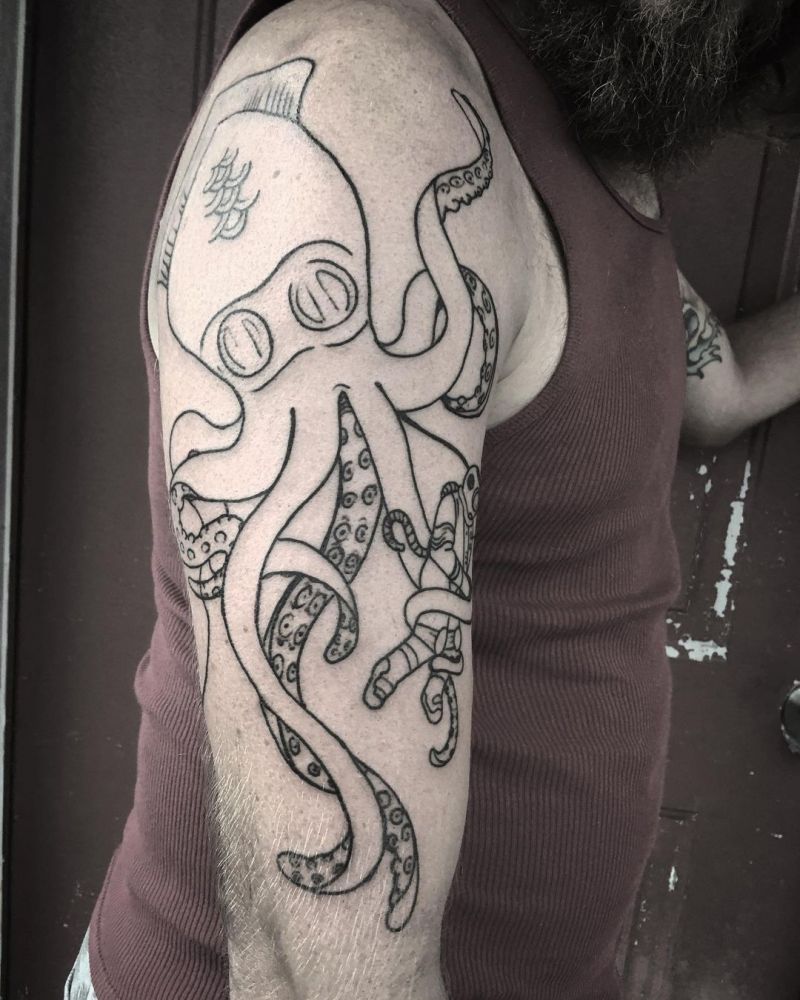 30 Pretty Squid Tattoos that Make You Sexy
