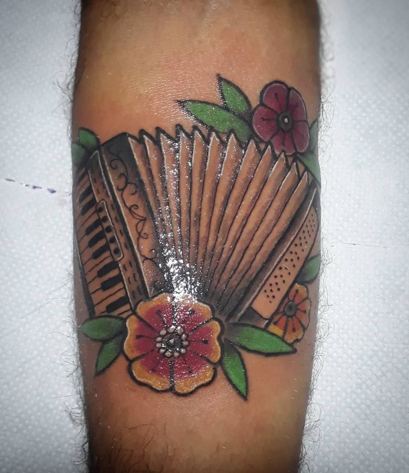 30 Pretty Accordion Tattoos that Can Enhance Your Temperament