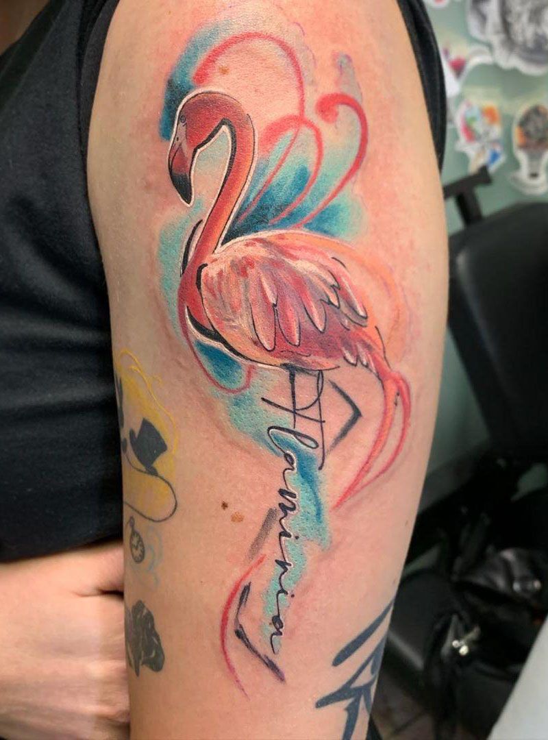 30 Pretty Flamingo Tattoos Make You Elegant and Beautiful