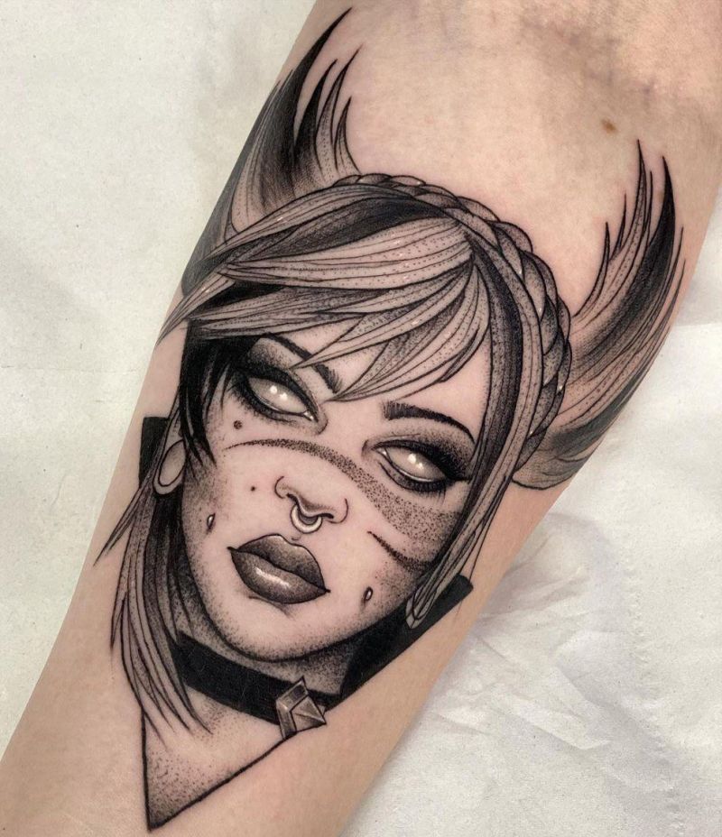 30 Pretty Lady Face Tattoos You Will Love