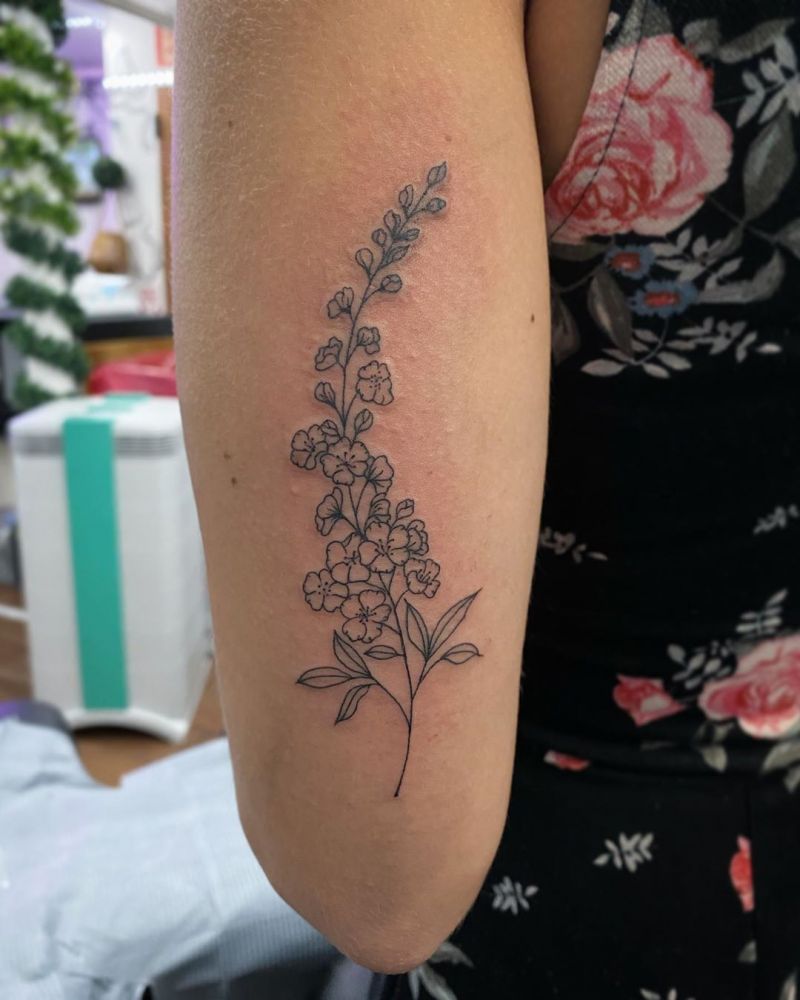 30 Pretty Larkspur Tattoos that Can Enhance Your Temperament