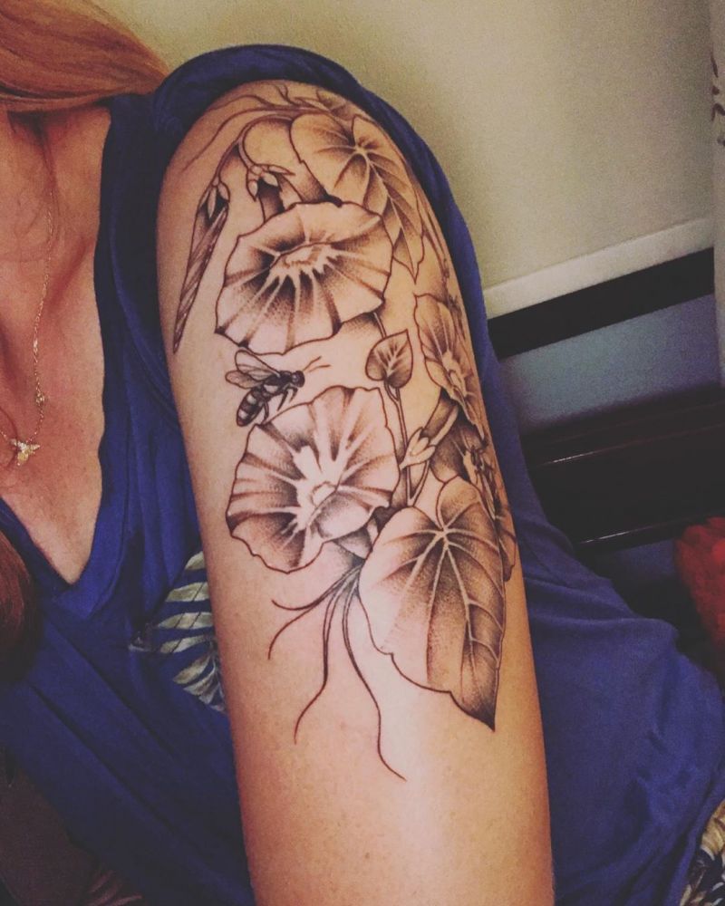 30 Pretty Morning Glory Tattoos to Inspire You