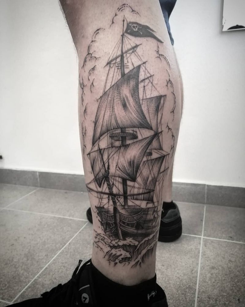 30 Pretty Sailing Boat Tattoos You Will Love