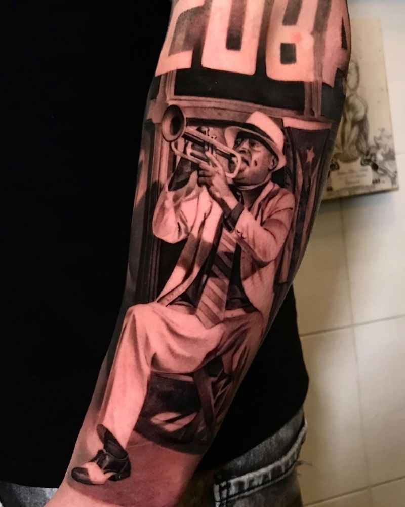 30 Pretty Trumpet Tattoos to Inspire You