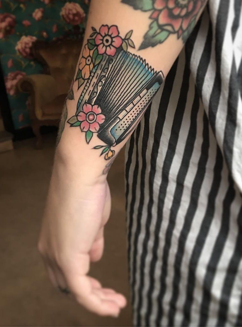 30 Pretty Accordion Tattoos that Can Enhance Your Temperament