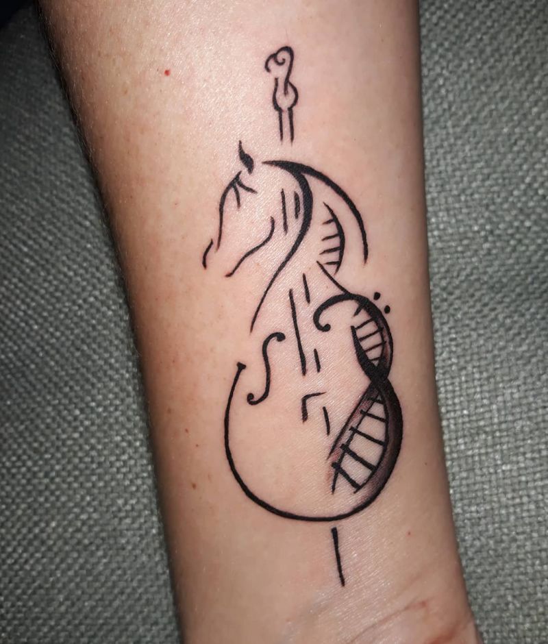 30 Pretty Cello Tattoos Make You Elegant and Beautiful