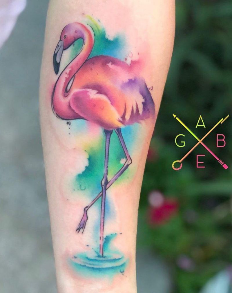 30 Pretty Flamingo Tattoos Make You Elegant and Beautiful