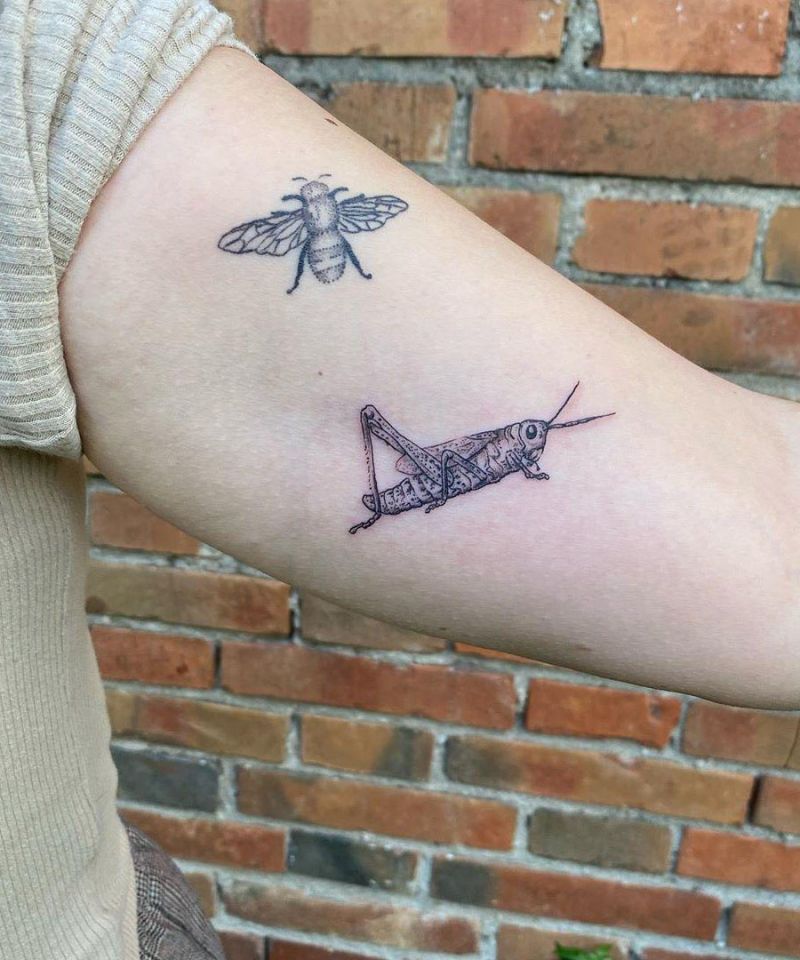 30 Pretty Grasshopper Tattoos You Must Try