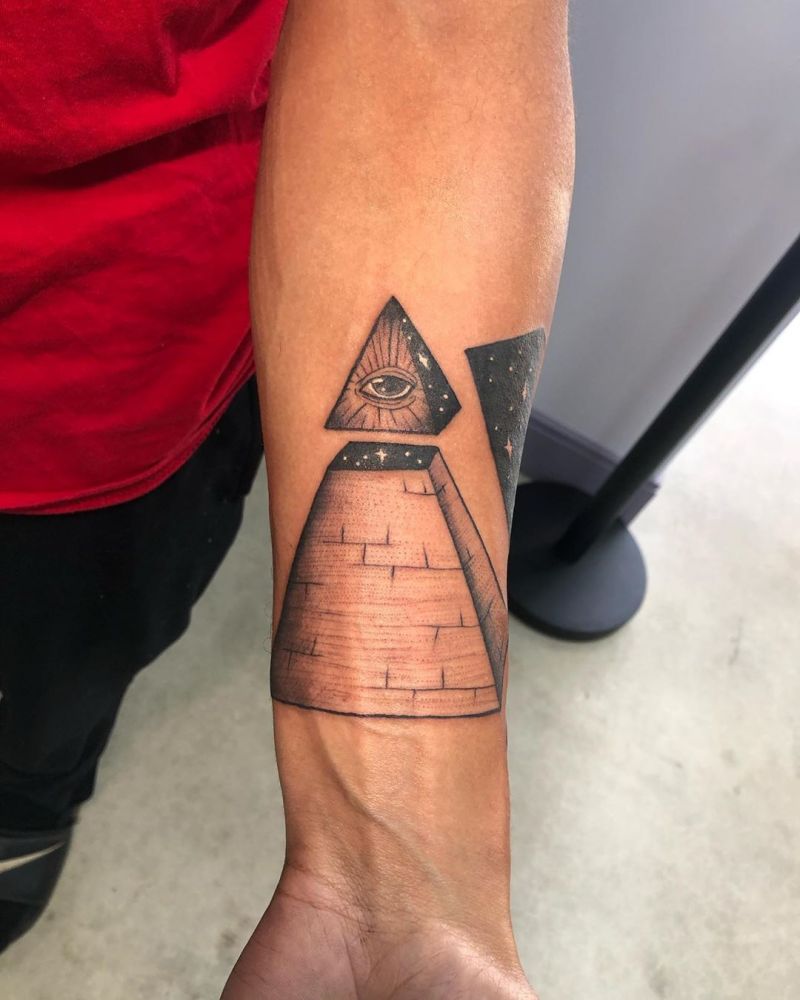 30 Pretty Pyramid Tattoos Add Mystery to You