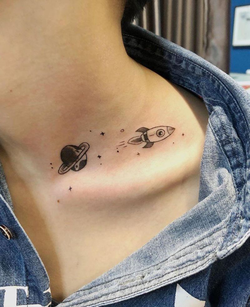 30 Pretty Rocket Tattoos Improve Your Temperament