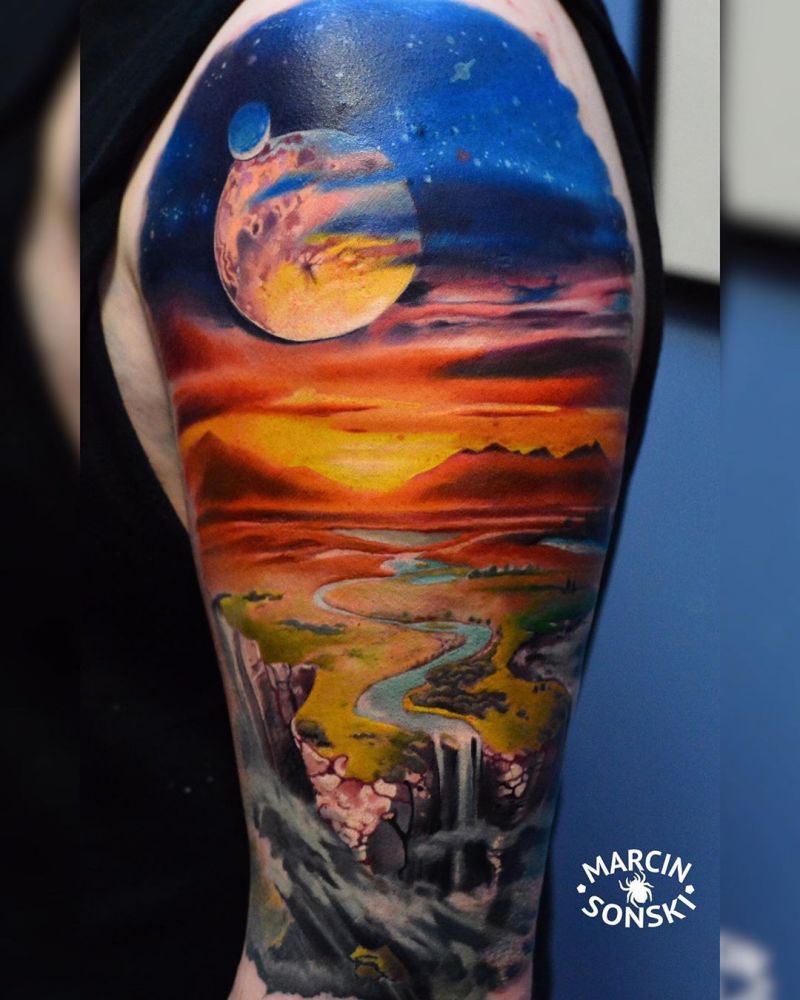 30 Pretty Sky Tattoos Make You Carefree and Joyous