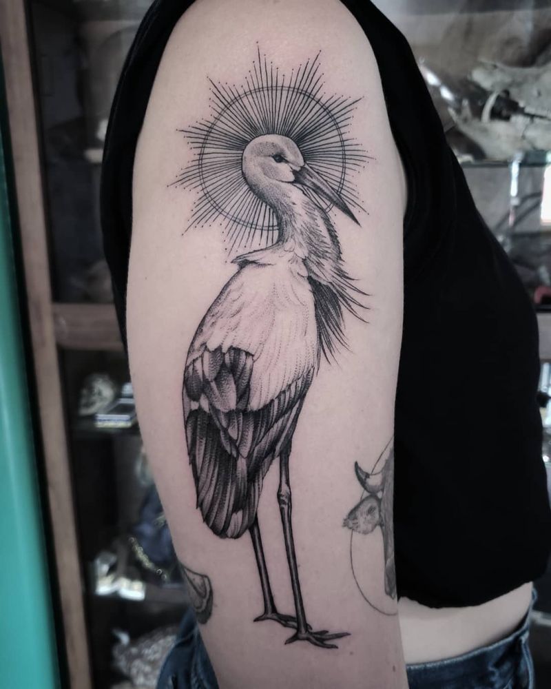 30 Pretty Stork Tattoos Show Your Temperament