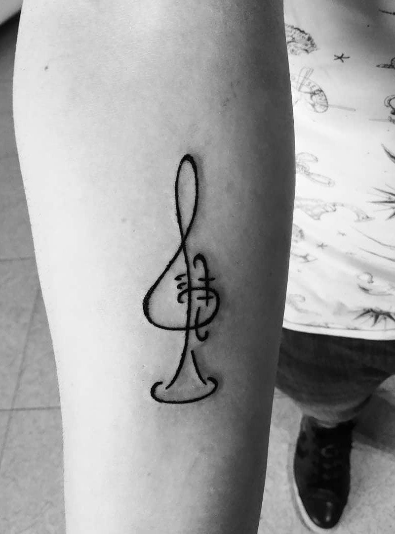 30 Pretty Trumpet Tattoos to Inspire You