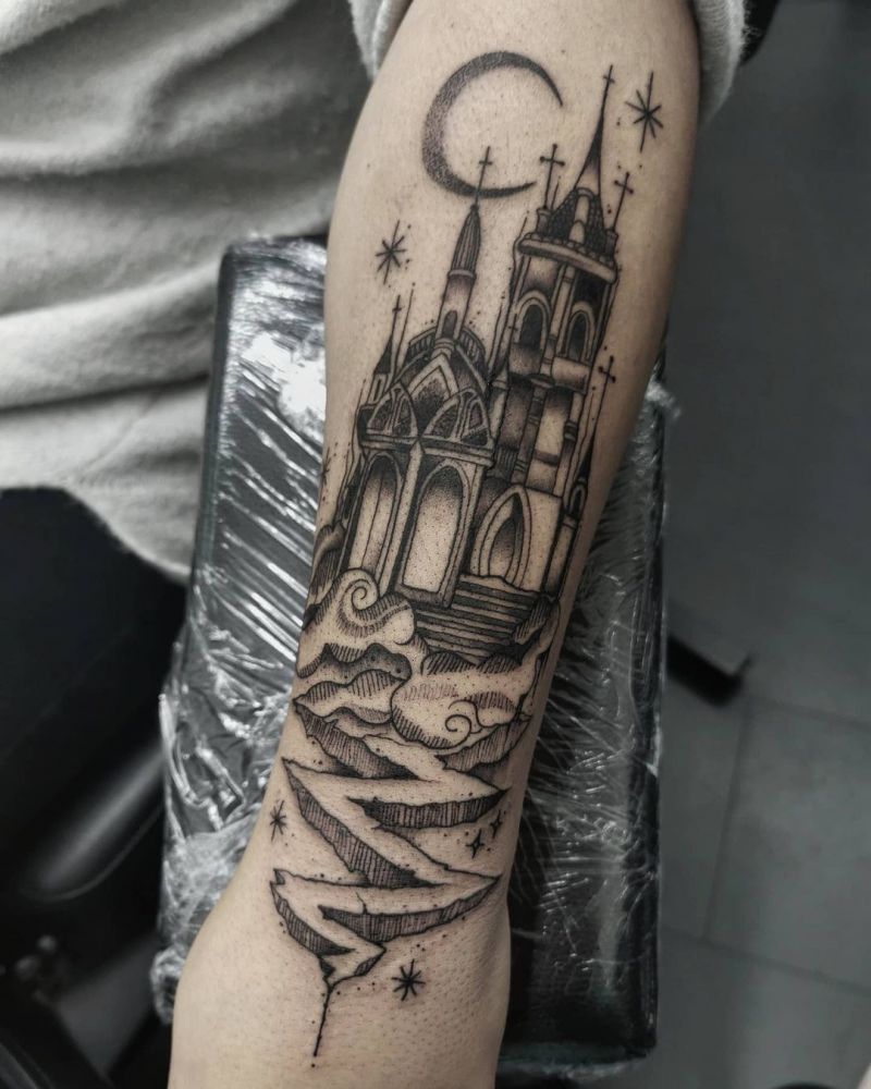 30 Pretty Castle Tattoos that Can Enhance Your Temperament