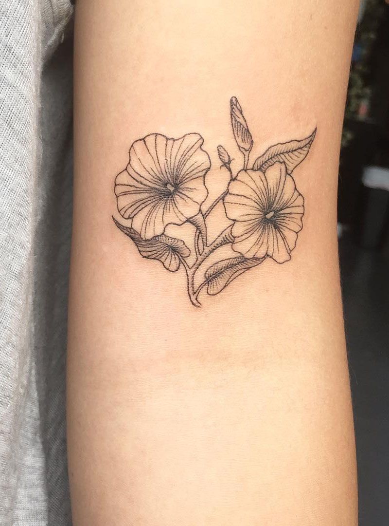 pictures of morning glory tattoos btslineartdrawingsimplecolor