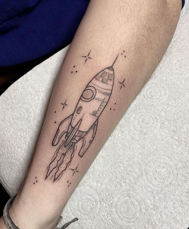 30 Pretty Rocket Tattoos Improve Your Temperament