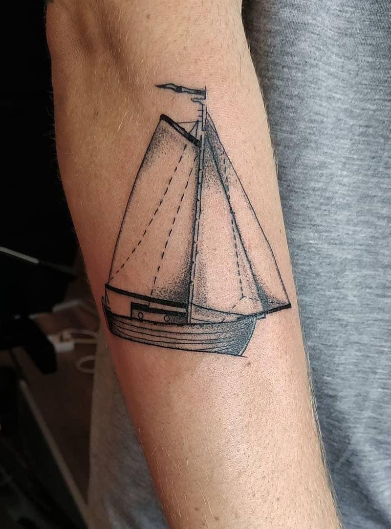 30 Pretty Sailing Boat Tattoos You Will Love