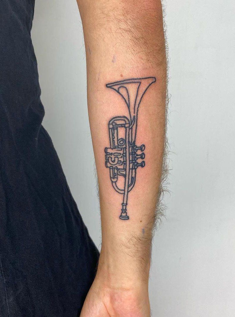 30 Pretty Saxophone Tattoos Show Your Temperament