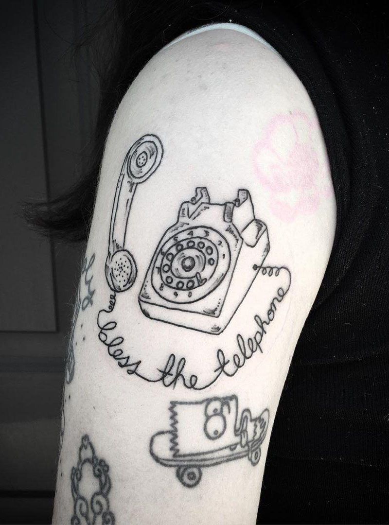 30 Pretty Telephone Tattoos to Inspire You