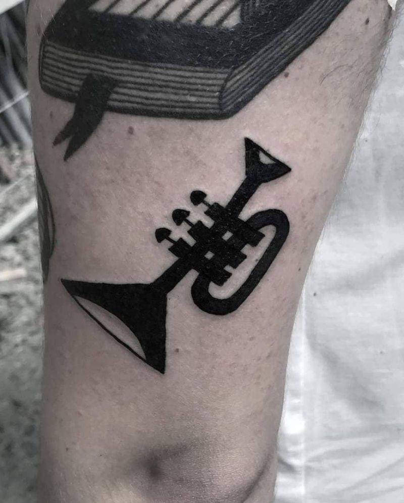 30 Pretty Trumpet Tattoos to Inspire You