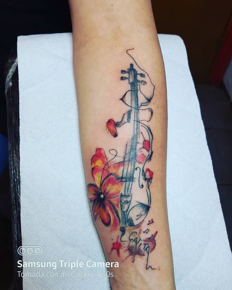 30 Pretty Violin Tattoos that Can Enhance Your Temperament