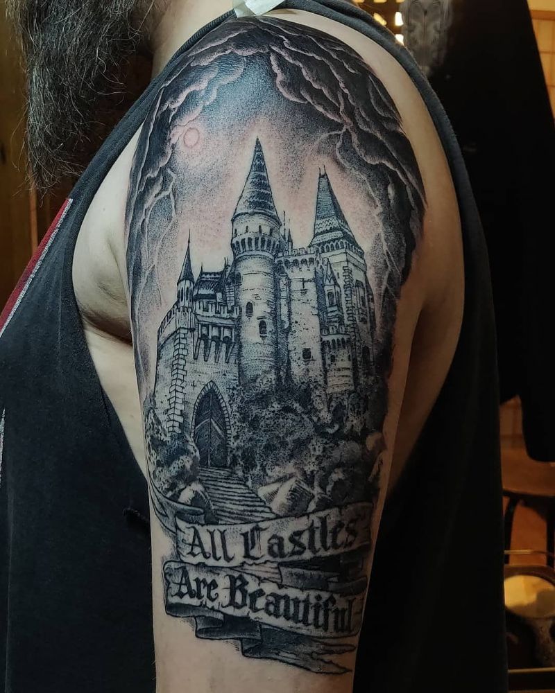 30 Pretty Castle Tattoos that Can Enhance Your Temperament