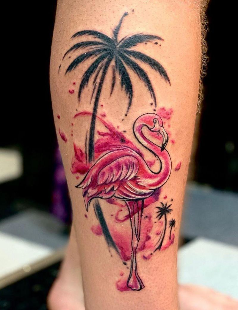 30 Pretty Flamingo Tattoos Make You Elegant and Beautiful