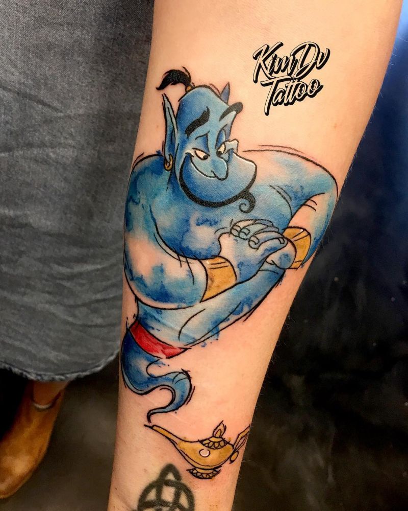 30 Pretty Genie Tattoos Hope to Achieve Your Wish