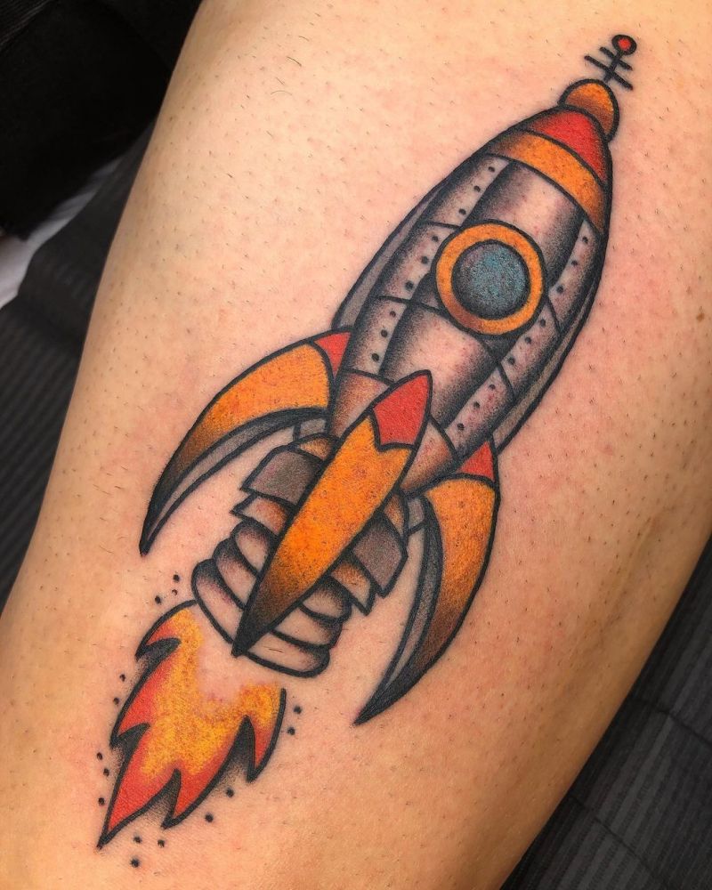 30 Pretty Rocket Tattoos Improve Your Temperament