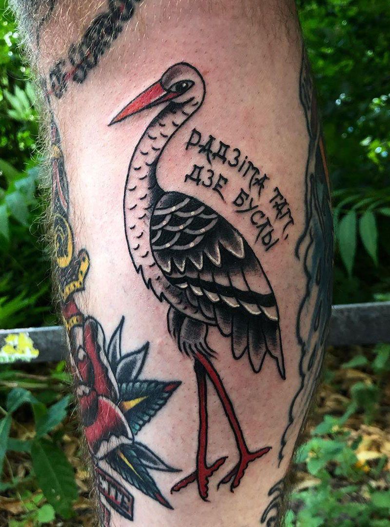 30 Pretty Stork Tattoos Show Your Temperament