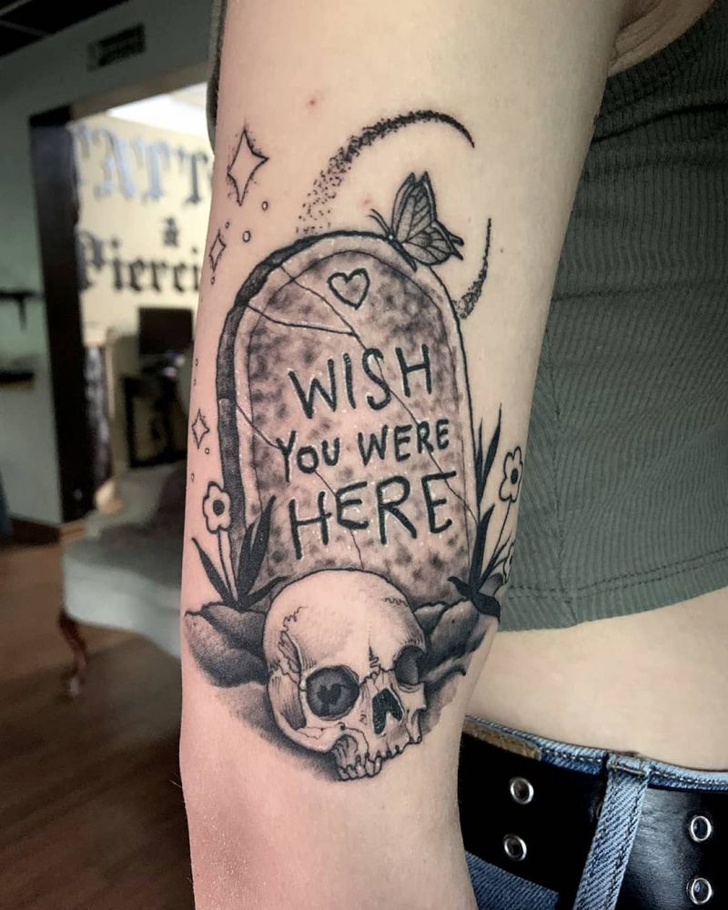 30 Pretty Tombstone Tattoos You Must Try