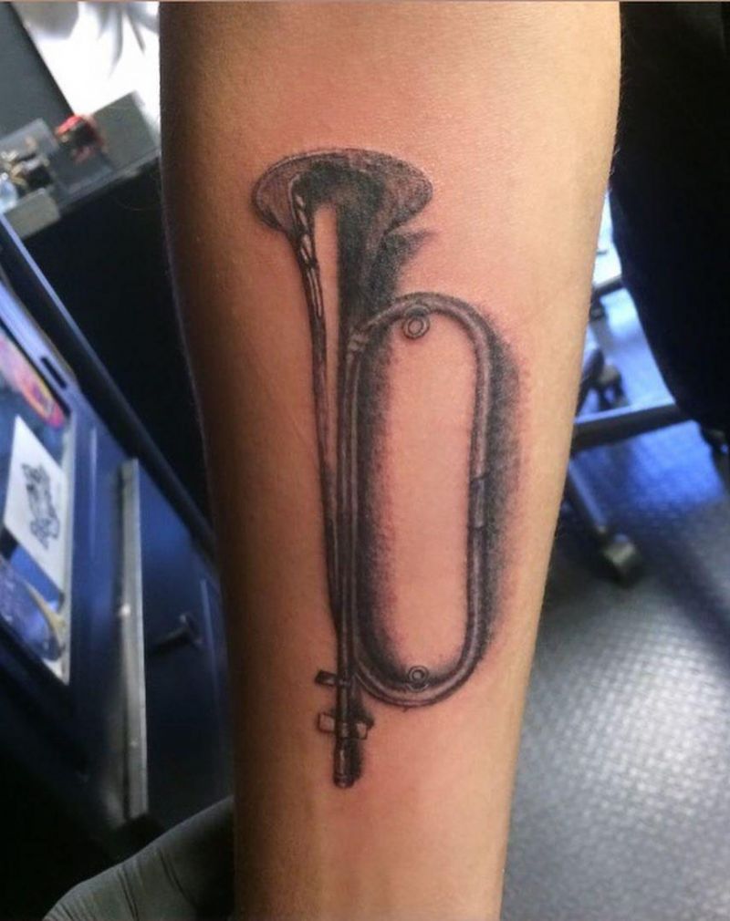 30 Pretty Trumpet Tattoos to Inspire You