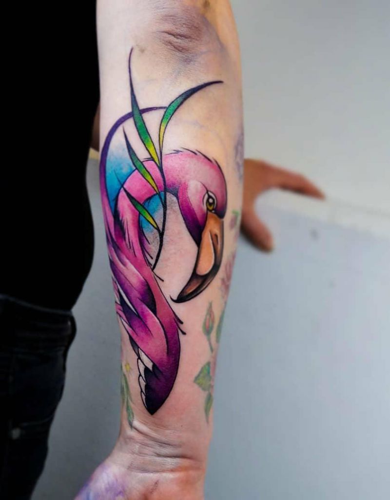 30 Pretty Flamingo Tattoos Make You Elegant and Beautiful