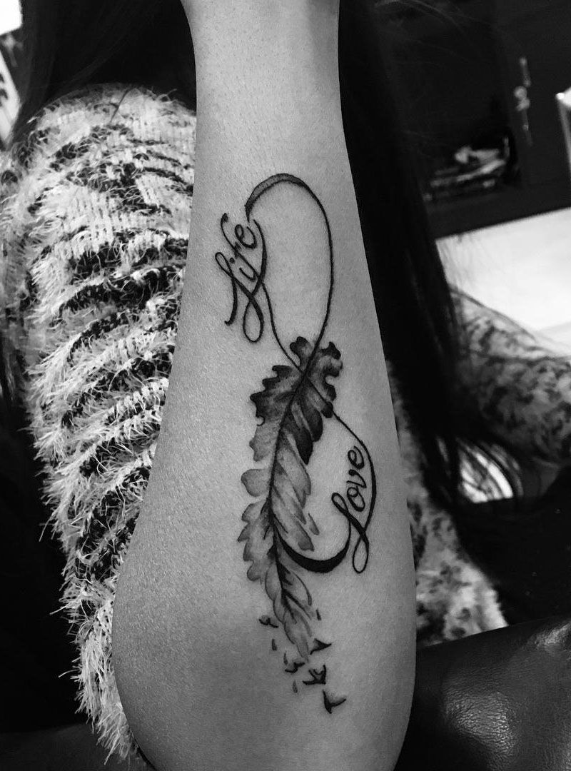 30 Pretty Infinity Feather Tattoos Make You Beautiful Forever