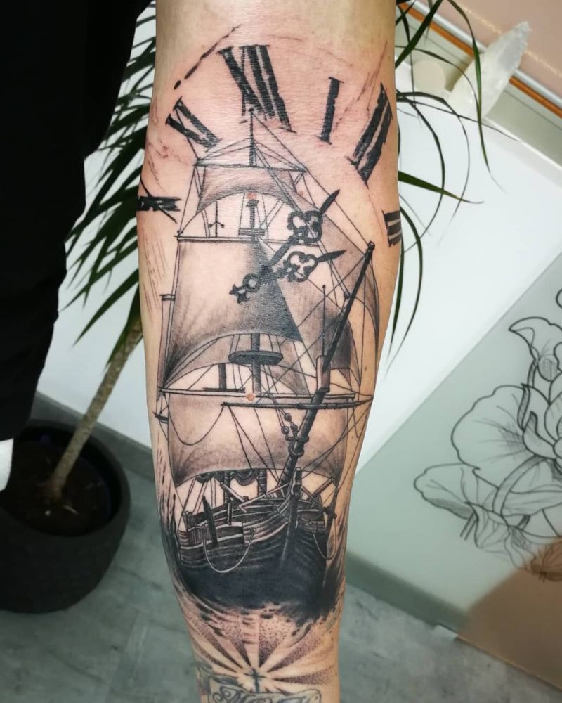 30 Pretty Sailing Boat Tattoos You Will Love