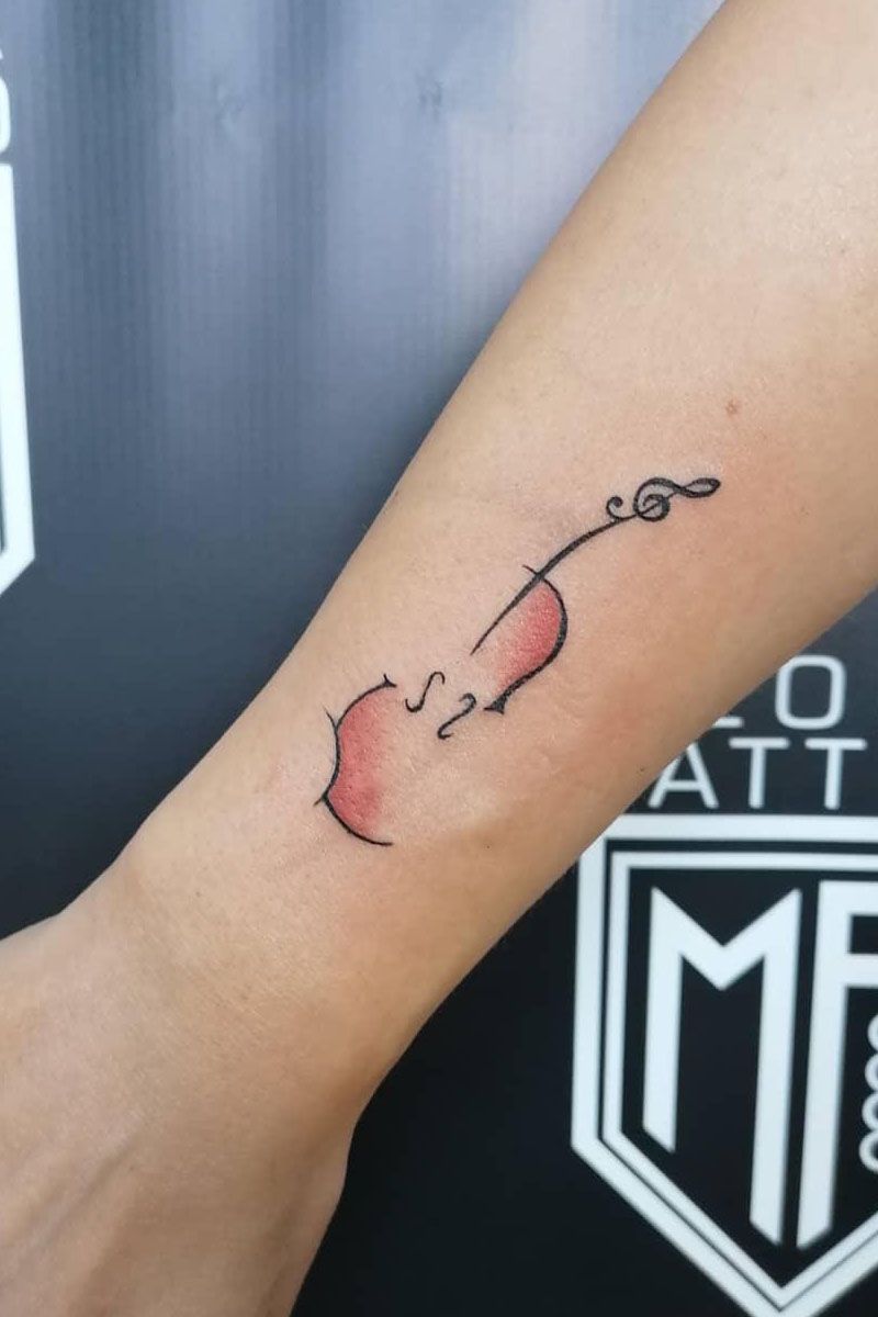 30 Pretty Violin Tattoos that Can Enhance Your Temperament