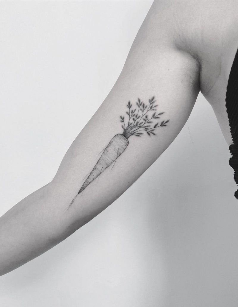 30 Pretty Carrot Tattoos You Will Love