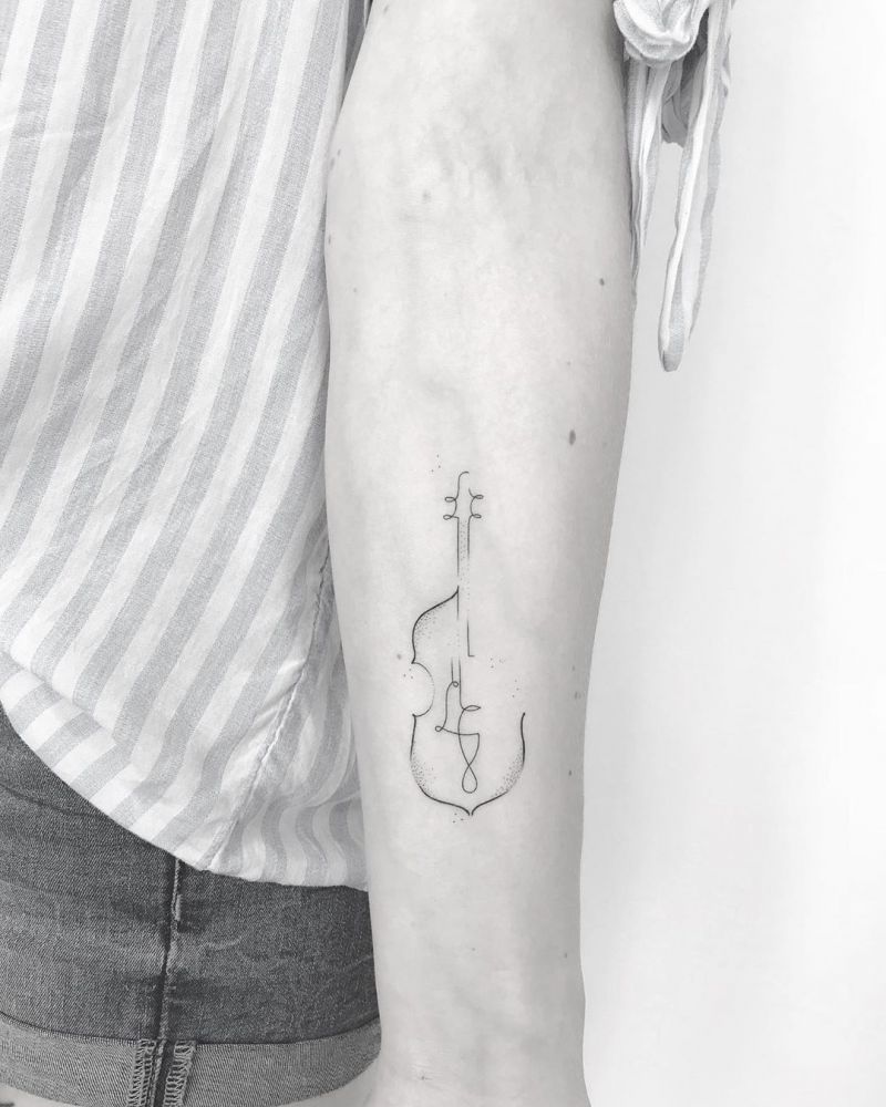 30 Pretty Cello Tattoos Make You Elegant and Beautiful