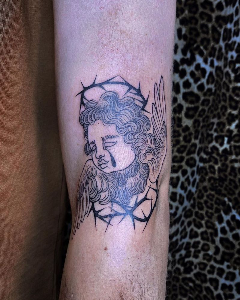 30 Pretty Cherub Tattoos You Will Love