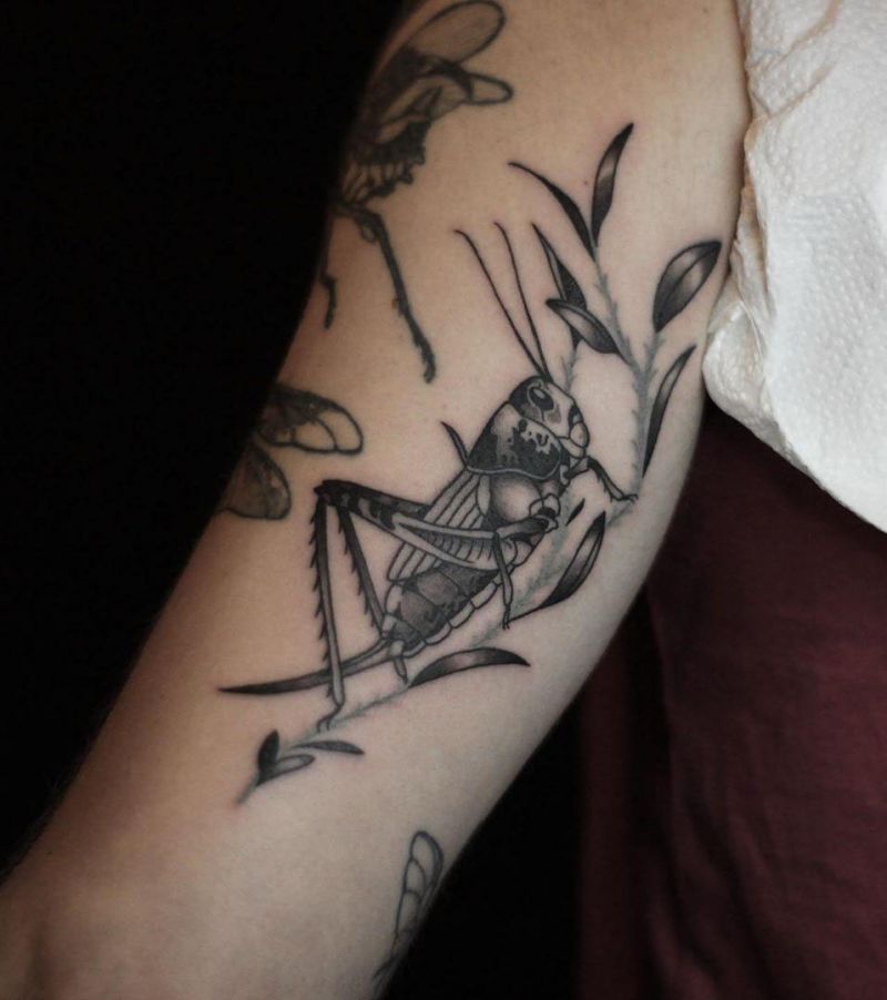 30 Pretty Grasshopper Tattoos You Must Try