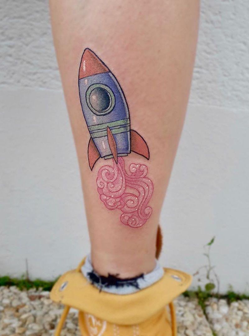 30 Pretty Rocket Tattoos Improve Your Temperament