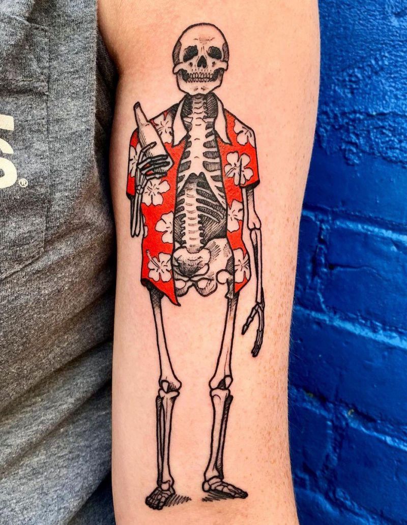 30 Pretty Skeleton Tattoos That You Can't Miss