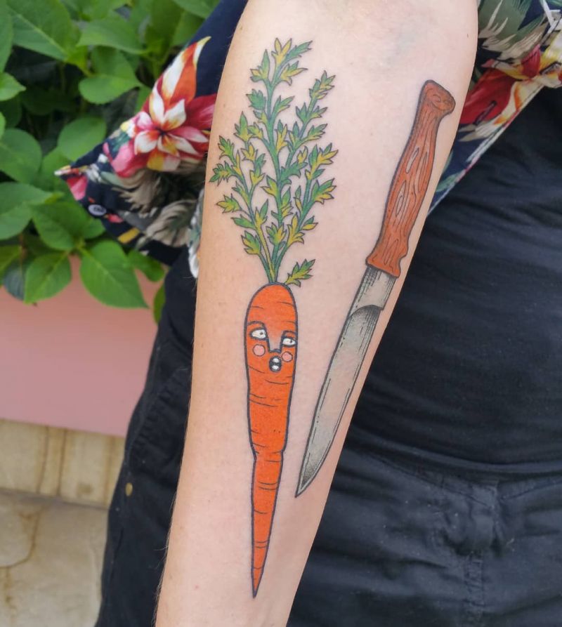 30 Pretty Carrot Tattoos You Will Love